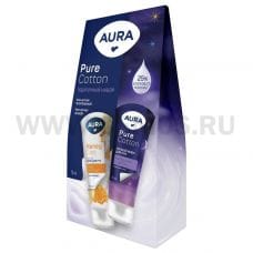AURA Промо Крем д/рук Питат. 75 мл + Pure Cotton Ж/м 500мл 2