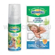 MOSQUITALL Нежн защита д/детей 100мл спрей от комар+ пластин