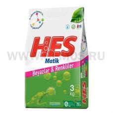 HES  3кг стиральный порошок для белого и цветного, С/п