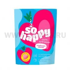 КЛ SOHappy Соль для ванн 500г Клубника Мания (пакет)
