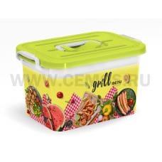 ПБ Контейнер для шашлыка 10л Grill menu салатовый