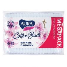 AURA Ватные палочки бл400 п/э (зип пакет)