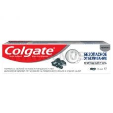 Colgate  75мл Безопасное отбеливание Природный уголь,З/п***