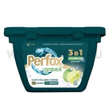 Perfox Green 15шт капсулы для стирки универсал 3в1, С/п