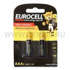 EUROCELL батарейки ( мизинцы )  АAА бл2 алкалиновые