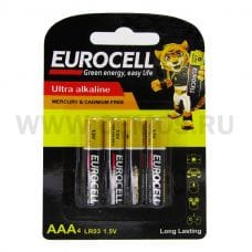 EUROCELL батарейки ( мизинцы )  АAА бл4 алкалиновые