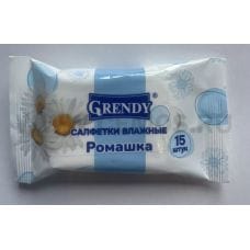 GRENDY Влажные салфетки 15шт Освежающие Ромашка