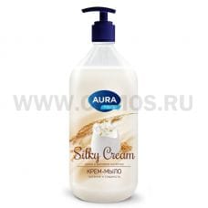 AURA Silky Cream 1л Ж/м-крем Шелк и рисовое молочко*S