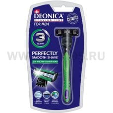 Deonica Бритва безопасная с 1 кас  3 лезвия For Men