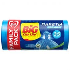 BIG City Пакет для мусора 35л бл100 синий ( 50*60 )