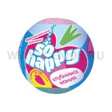 КЛ SOHappy Бурлящий шар 120г для ванны Клубника Мания