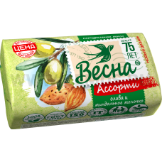 ЧЗ Весна Т/м 90г Ассорти олива + миндальное молочко мыло