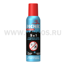 Picnic Extreme 150мл аэрозоль 5 в 1 от комаров мошки клещей Picnic Extreme 150мл аэрозоль 5 в 1 от комаров мошки клещей