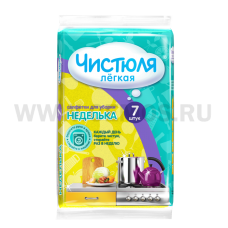 Салфетка ЧИСТЮЛЯ ЛЁГКАЯ вискозные НЕДЕЛЬКА бл 7