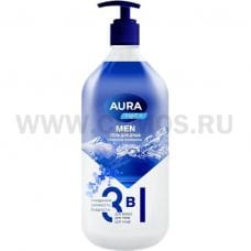ЧЗ AURA FAMILY MEN Гель д/душа 3в1 1000мл Морские минералы