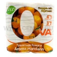 Бумага туалетная OVA Aroma Mandarin3-сл бл 4