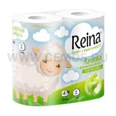 Бумага туалетная Reina Aroma Яблоко 2-сл  бл 4