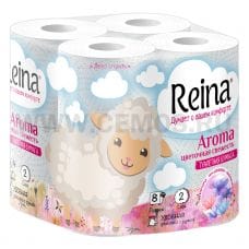 Бумага туалетная Reina Aroma Цветочная свежесть 2-сл  бл 8