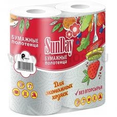 Полотенца бумажные SunDay 2-сл бл 2