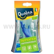 QUALITA Перчатки нитриловые L бл.10***
