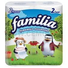 Полотенца бумажные Familia 2-сл сл бл2*14