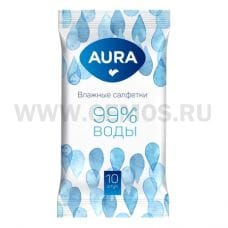 AURA Влаж.салф.  10шт освежающие