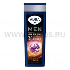 AURA Гель д/душа 380мл 3в1 Энергия спорта, флакон/флиптоп