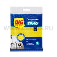 BIG City Салфетка целлюлозная ТРИО бл3