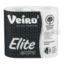 Бумага туалетная Veiro Elite Extra, 4-слойная, 4 рул. Белая