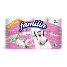 Бумага туалетная  Familia Plus 2-сл. бл 8 аром.Весенний цвет