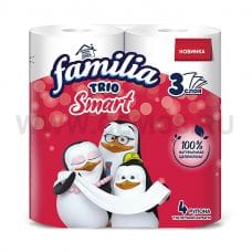 Бумага туалетная  Familia Trio 3-сл. бл 4 SMART
