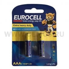 EUROCELL батарейки ( мизинцы )  АAА бл2 цинк-углеродные