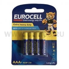 EUROCELL батарейки ( мизинцы )  АAА бл4 цинк-углеродные