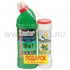 Sanfor UNIVERSAL 750мл 10 в1 c хлором Морск бриз+Чистин 400г