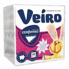 Салфетки Veiro 1-слойные бл,100 Белые