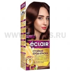 Краска-крем д/волос Eclair OMEGA-9 4,3 Золотистый кофе
