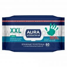 AURA Anibacterial Влажные Полотенца антибак. 60шт, с крышкой