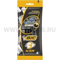 Станок BIC 3 ACTION одноразовые 4шт с тремя лезвиями