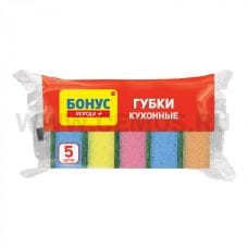 BONUS Губка д/посуды бл5***