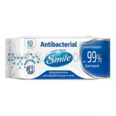 SMILE влажные салфетки бл60 антибактериальные с D пантенолом
