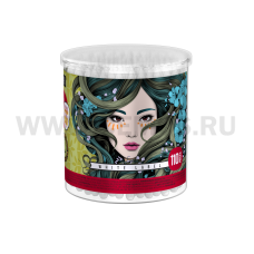 АТОРИ Ватные палочки бл100 Бамбуковые банка Круг