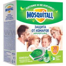 MOSQUITALL Электрофумигатор + жидкость от комаров 30 ночей