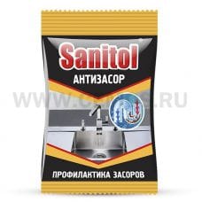 SANITOL  Антизасор 90гр для труб, Ч/с