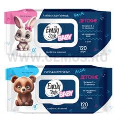 Emily Style Детские влаж.салфетки бл120шт без отдушки с крыш