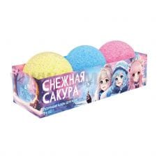 КЛ Снежная Сакура П/н 180г Бурлящие шары для ванн (3*60г)