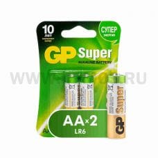 GP Super Alkaline батарейки 15A ( пальцы) AA блистер бл2