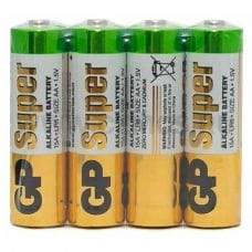 GP Super Alkaline батарейки 15A ( пальцы) AA в пленке бл4