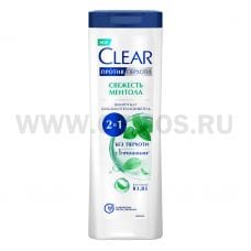 CLEAR 380мл Шампунь 2в1 СВЕЖЕСТЬ МЕНТОЛА