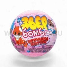 КЛ Детский Бурлящий шар 130г для ванн Звер Бомб Клубник с иг