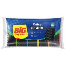 BIG City Губка д/посуды Максима Black 5 шт Волнистая поверх